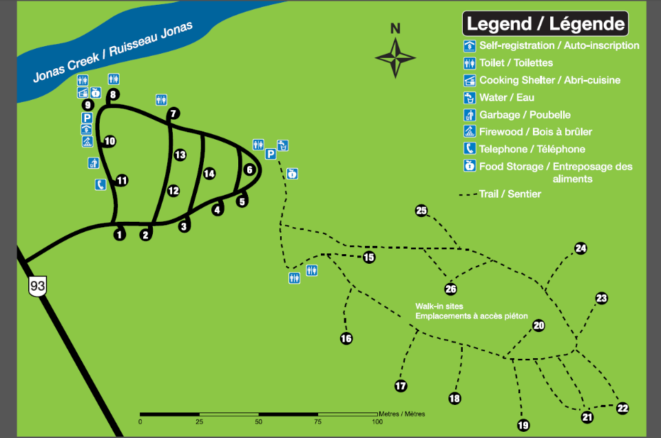 Jonas Creek Campground Map